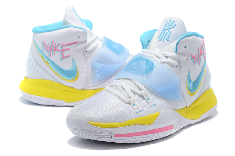 Nike Kyrie Irving 6 White Yellow Blue Pink For Women
